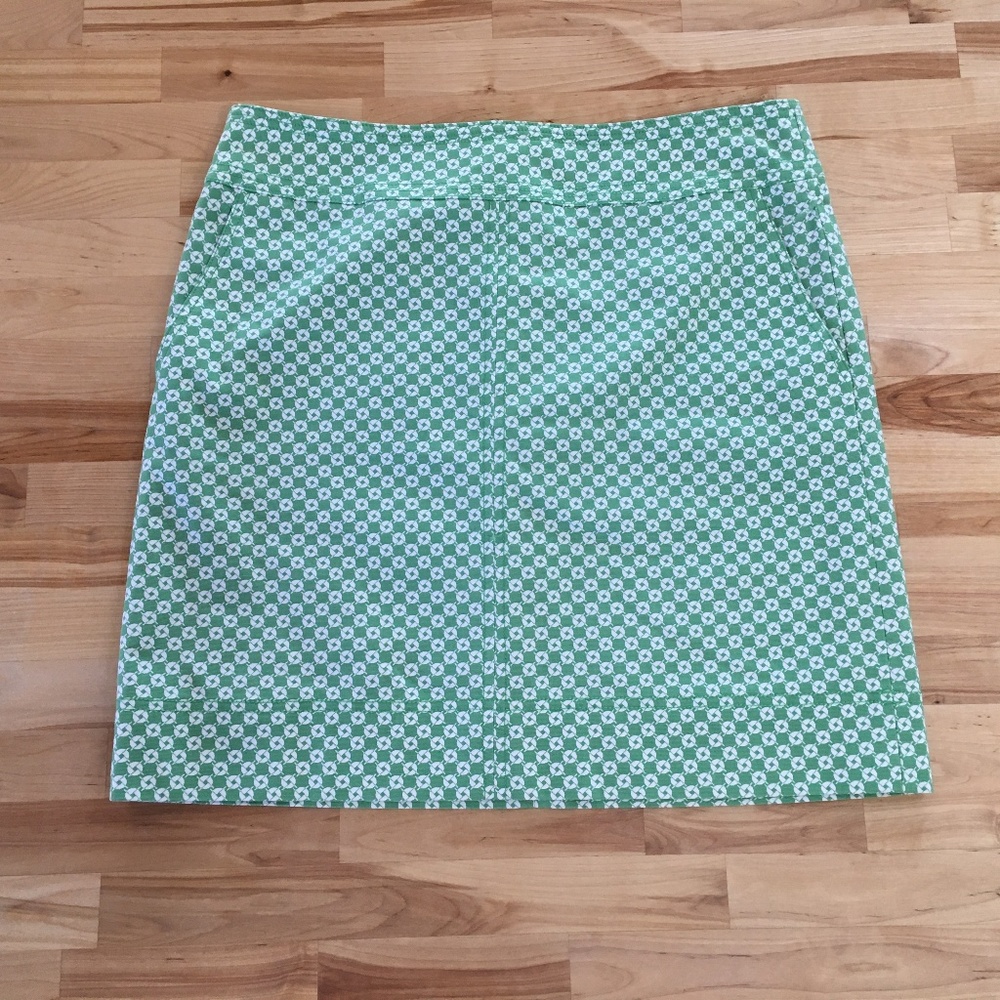 Talbots green/white skirt, Size 10
